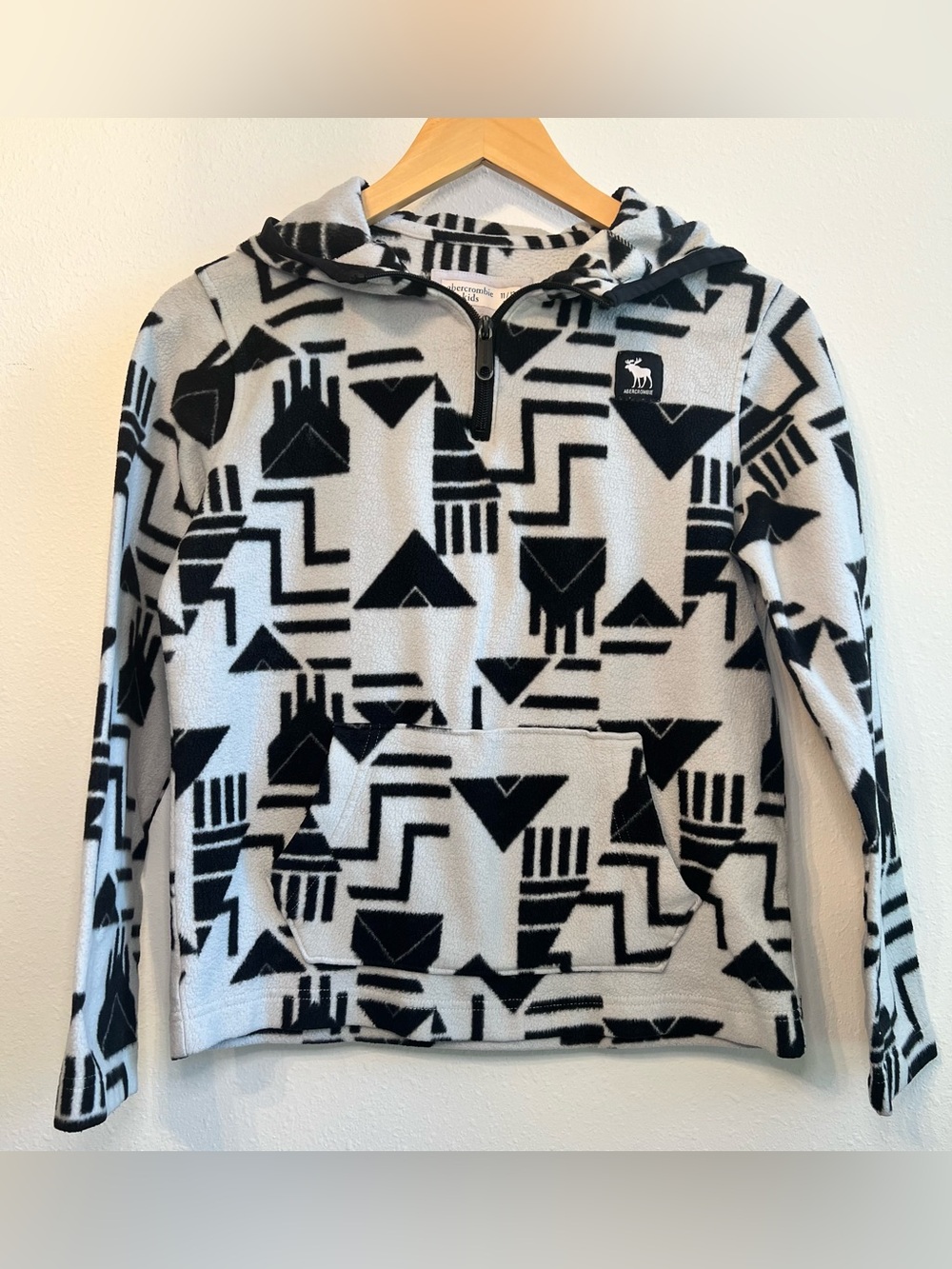 Abercrombie Kids Printed Fleece Half-Zip Hooded Sweatshirt, Size 11/12